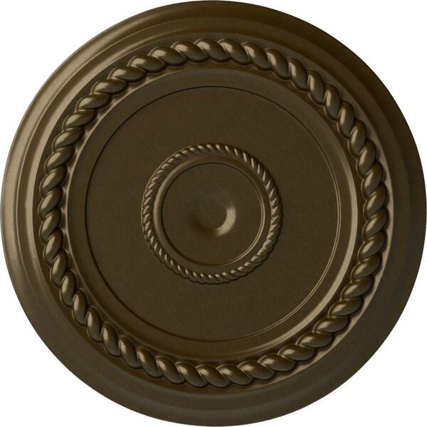 Ekena Millwork Alexandria Rope Ceiling Medallion (Fits Canopies up to 4 5/8"), 19 5/8"OD x 1 1/2"P, Brass CM18ALBRS - main